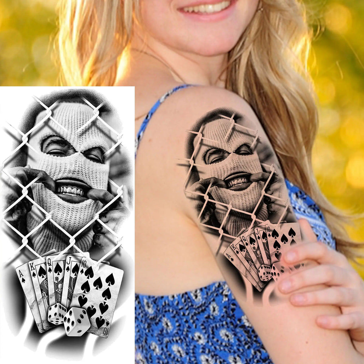 1 Sheets Chicano Prison Gangster Temporary Tattoos For Women Men Adults Fake Tattoo Sticker Water Transfer Self Adhesive Arm Leg