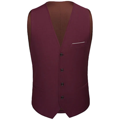 High Quality Men Suit Vest Waistcoat Business Casual Slim Groom Groomsman Wedding Men's Dress Blazer Vests 9 Colors Formal Party