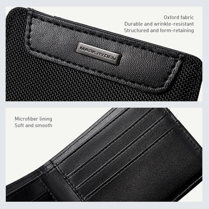 MARK RYDEN "Understated Chic" Bifold Wallet Oxford Fabric 6 Card Slots Mens Minimalist Business Purse