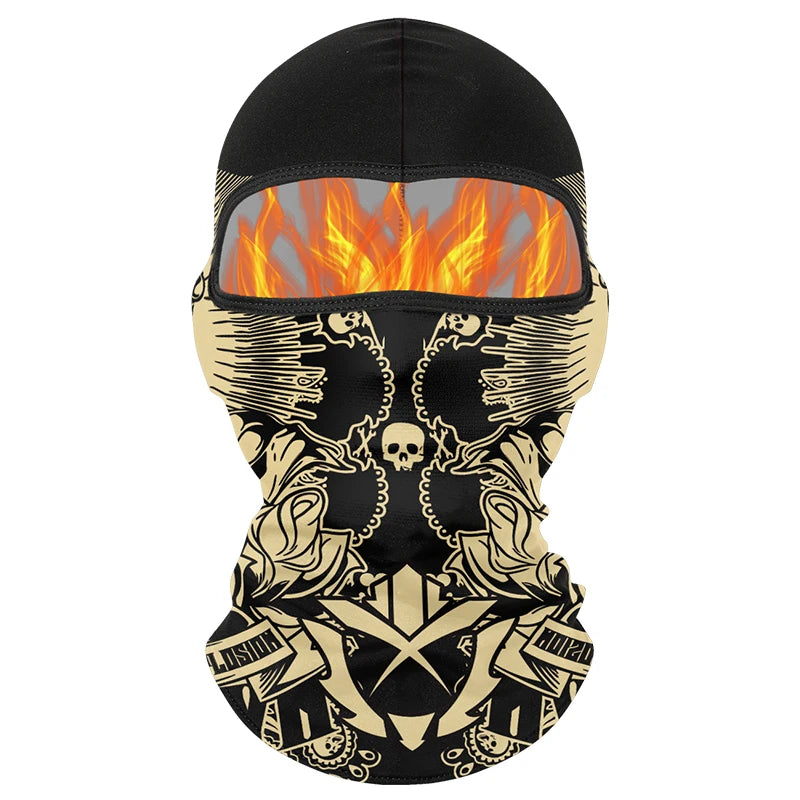 Winter Warm Plus Velvet Balaclava Motorcycle Cold-proof Scarf Ski Full Face Mask Skull Clown Windproof Neck Cover Cycling Cap