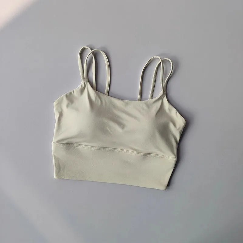 Women's Seamless Sports Bra Breathable Fitness Crop Top Beautiful Back Push-Up Yoga Tank Bra Slim Elastic Gym Vest