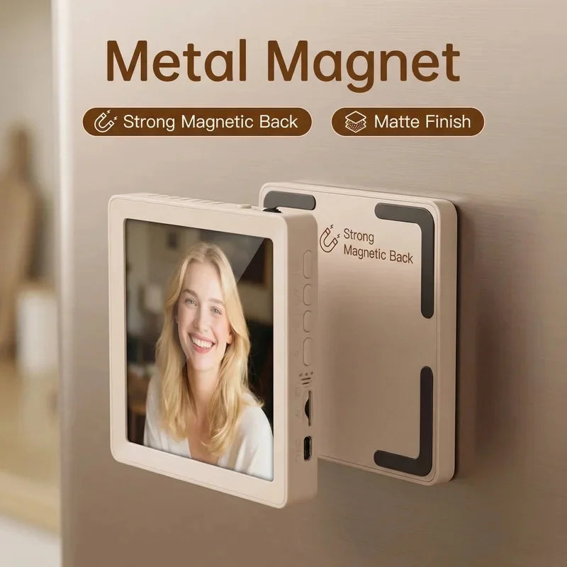 4" DIY Photo Frame Wireless Bluetooth Speaker Magnetic Design Desktop Picture Decor Audio Support Recording TF Card Playback