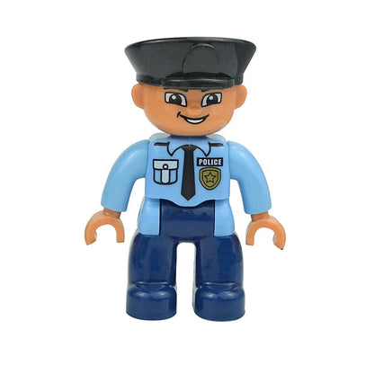 Figures Dolls Big Size Building Blocks Family Action Workers Doctor Police Farmer Compatible Large Bricks Duploes Kid Toys