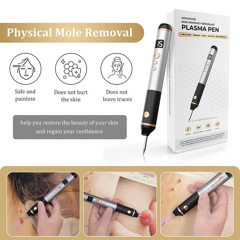 Face Beauty Tools Portable 15-Level Painless Plasma Pen for Skin Wart Mole Removal Electrocautery Device Face Skin Eraser Tools