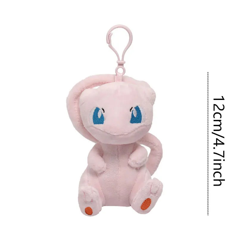 Anime Pokemon Kawaii Pikachu Keychain Eevee Mew Bulbasaur Charmander Snorlax Psyduck Stuffed Toy Cute Plush Keyring Doll Pendant