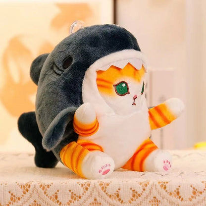 Cartoon Shark Turn Into Cat Plush Toys Pendant Bag Accessories Keychain Pendant Bag Car Pendant Children's Gift
