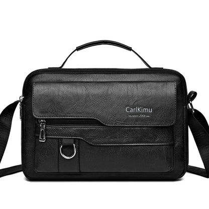 Durable Retro Men’s Crossbody Bag, Soft Faux Leather Handheld Messenger Purse Available in Black, Brown & Coffee Solid Colors