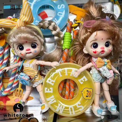 bjd doll Dolls for girls Labbu doll pocket mini blyth girl Doll Barbi cry Baby Rainbow Ball jointed doll Mobile phone Decoration