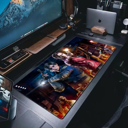 HYBXAXC XXL Resident Evil Mouse Pad Desk Cute HD Desk Pad Extended Gaming Keyboard Mats Large XXL Gamer Mousepad 90x40