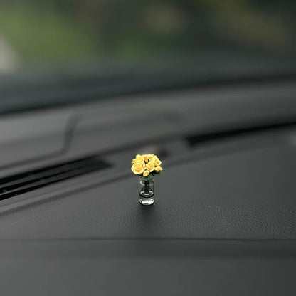 Dainty Roses Car Center Console Window Ornament mini Cure Car Accessories Ladies Car Personality Beautiful Interior Ornaments