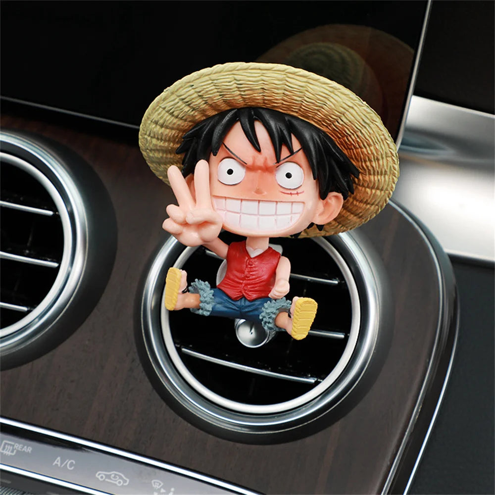 ONE PIECE Action Figures Cartoon Car Air Vents Perfume Holder Fragrance Tablet Luffy Car Accessories Decorative Ornaments Gifts