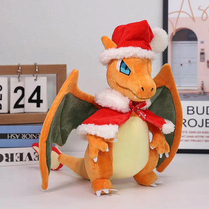 New 11 Inch Pokemon Christmas Series Plush Toys Charizard Charmander Soft Stuffed Peluche Doll Kids Child Xmas Birthday Gifts