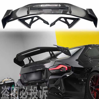 For BMW M2 G87 G42 218i 220i 220d 230i coupe 2023-2025 100% carbon fiber AD type rear spoiler smooth black body kit rear wing