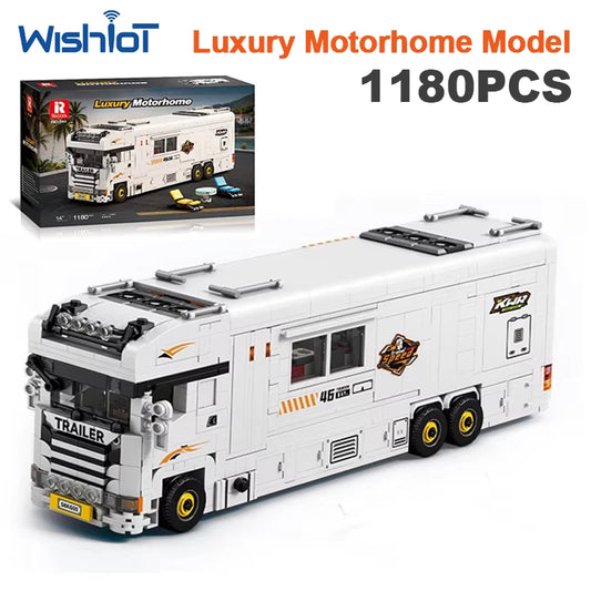 1180Pcs Reobrix 844 Luxury Motorhome Construction Building Blocks Set RV Camper Van Model Bricks Toys Gift for Adults Kids