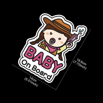 Baby on Board Car Sticker Creative Cartoon Cute Warning Sign Safety Vinyl Decal Auto Rear Window Windshield Decor Accessories