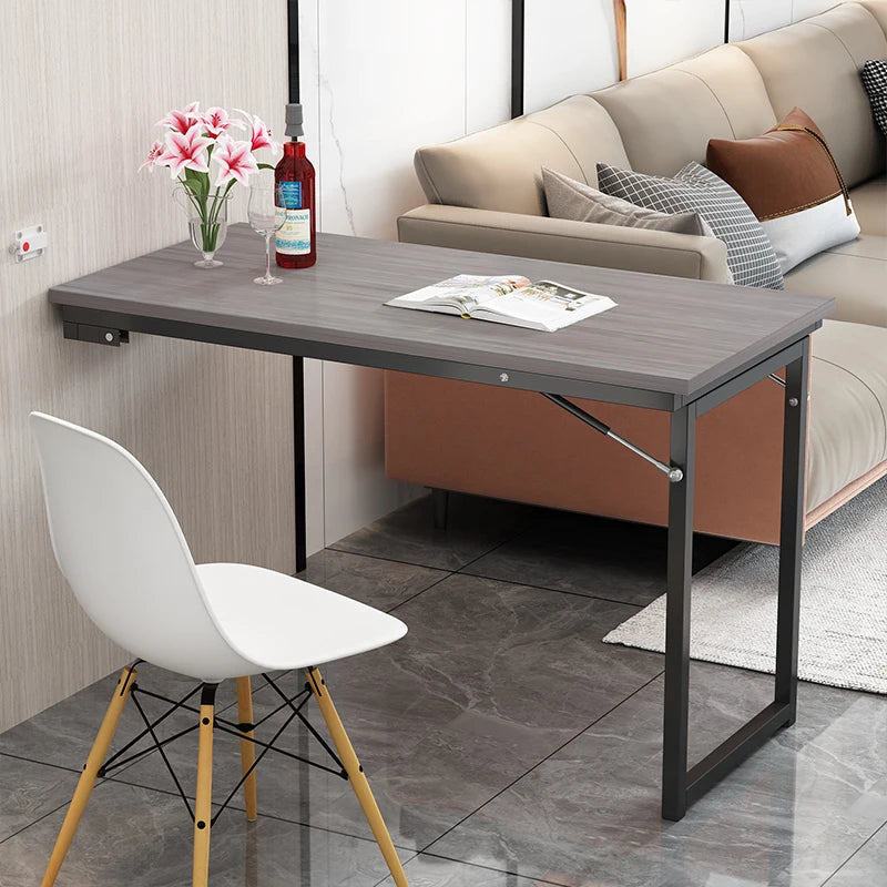 Wall Mounted Folding Dining Table Small Unit Wall Connected Coffee Tables Kitchen Operation Invisible Study Desk Table