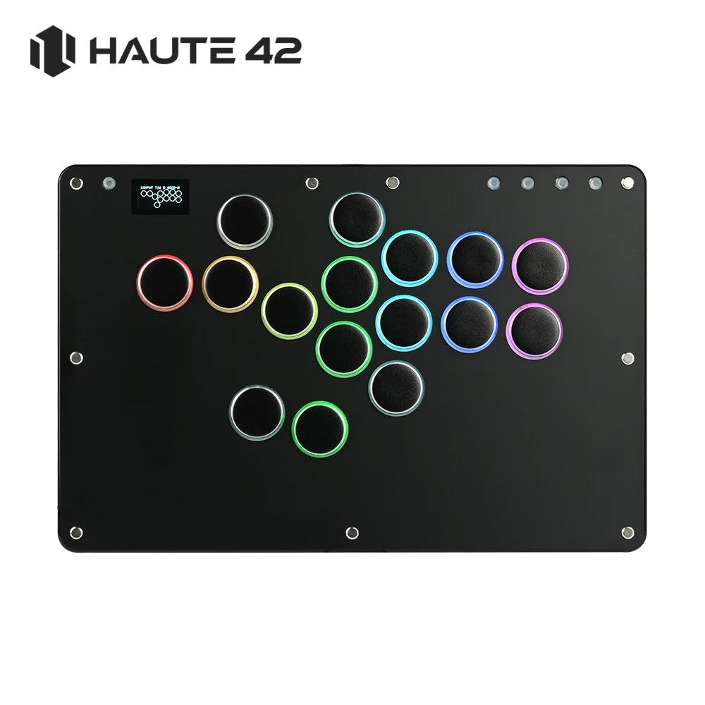 Haute42 T16 Black Stickless Hitbox Controller Leverless Arcade Fightstick For PC/PS4/PS5/Switch Fighting Game Hitbox Leverless