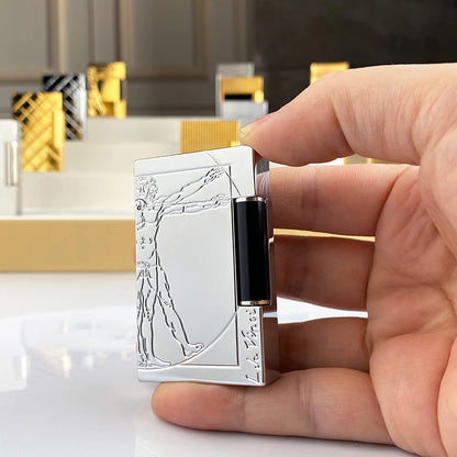 New vintage Lighter Bright Sound brass shell windproof gas lighter for cigarette men's gift