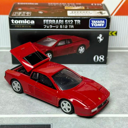 Takara Tomy Tomica Premium 08 Ferrari 512 TR Diecast Alloy Car Model 1:64 Classic Supercar Replica Desktop Ornament Hobby
