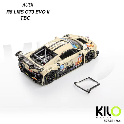 KILOworks 1/64 R8 LMS GT3 EVO II TBC Alloy Diecast Model Car, Racing Sports Collectible Miniature Gift