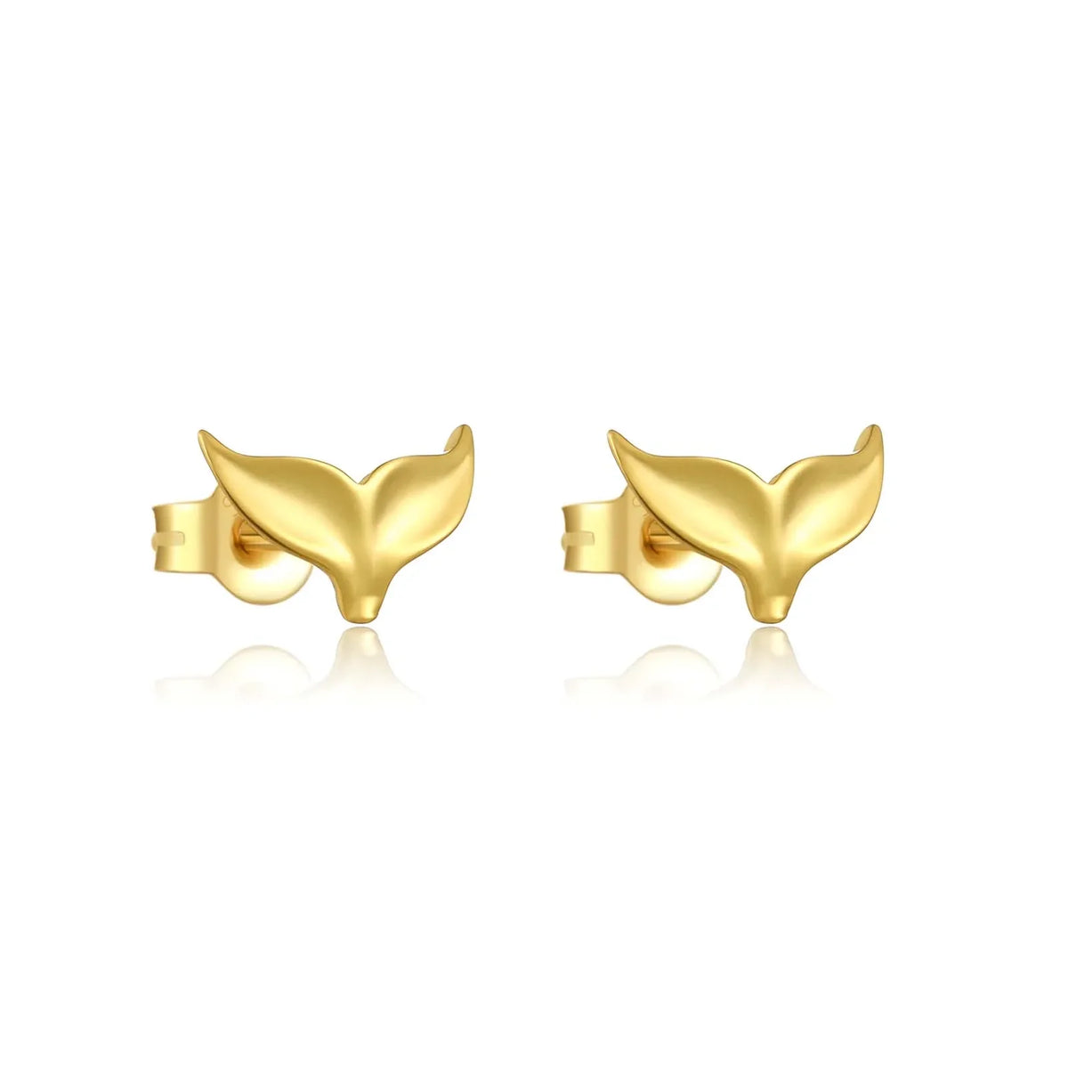 ANDYWEN 925 Sterling Silver Gold  Fish Tail Stud Earring Clips Piercing Pendiente Women luxury Fine Jewelry Simple Jewels