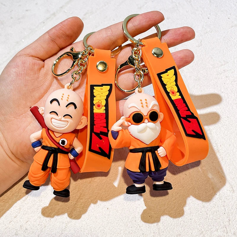 Anime Dragon Ball Keychain Ewelry Son Goku Vegeta Piccolo Action Figures Cute Keyring Bag Pendant Car Ornament Accessories Gifts