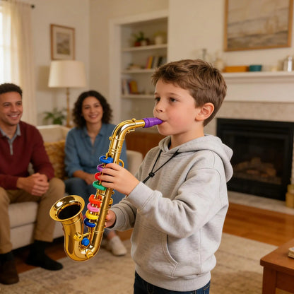 Playable Toy Saxophone Kids Musical Instrument Lightweight Educational Sax for Boys Girls Birthday Party School Performance Gift
