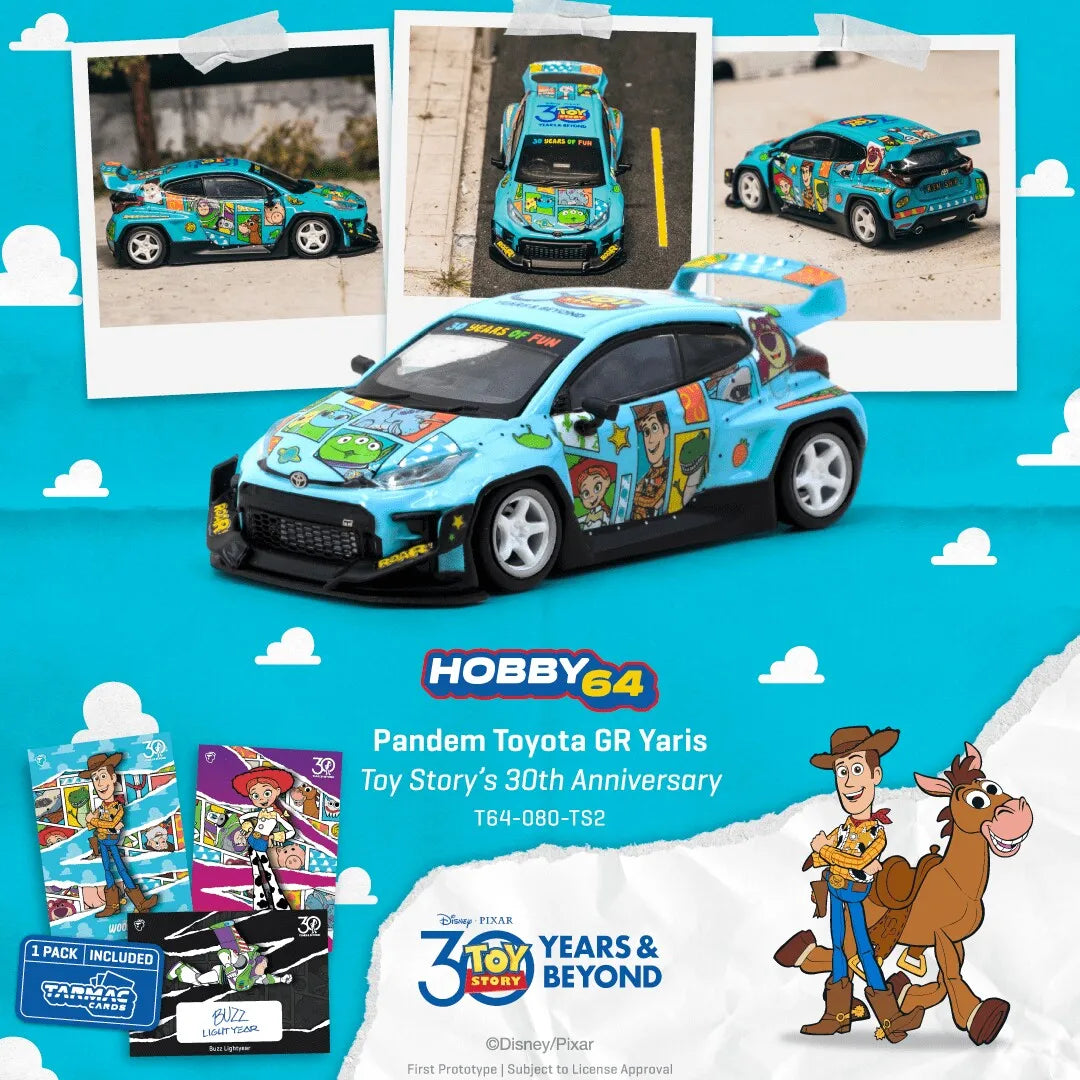 New Tarmac Works TW 1:64 LB-Kaido Works R32 Skvline Toy Story 5 Buzz Lightyear Pandem Toyota GR Yaris Model Car Collection Toys