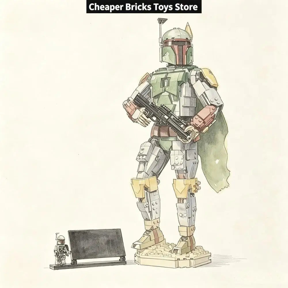 Cheaper Green Desert Gunslinger  Anime Characters Building Blocks Gift Assembling Toy Model for Friends 1544PCS