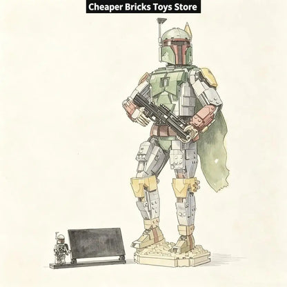 Cheaper Green Desert Gunslinger  Anime Characters Building Blocks Gift Assembling Toy Model for Friends 1544PCS