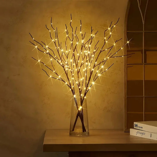 1PC 50LED Copper Wire Birch Branch Light, Available in White and Brown, Suitable for Living Room, Bedroom, Party Decoration