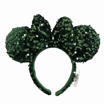 2025 Disney Solid Color Minnie Mouse Ear Headband Large Sequin Hairbands Party Christmas Halloween Cosplay Costume for Girls