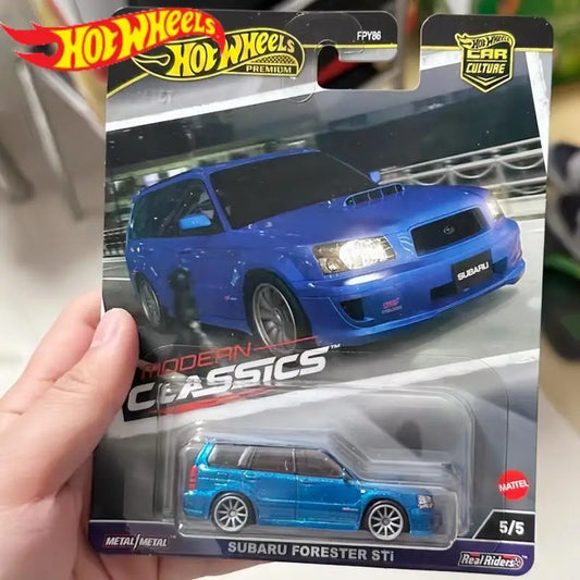 Hot Wheels Premium Car Culture Modern Classics Subaru Forester Sti Vehicle With Real Riders Tires 1:64 Model Car Toy Boy Gifts