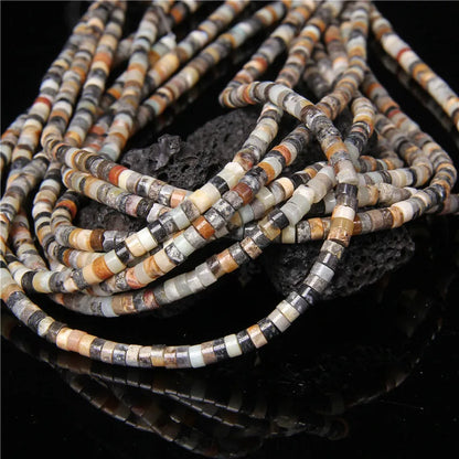 New Fashion Flat Disc Round Stone Bead 4x2MM Quartzs Imperial Agat Jaspers Loose Spacer Heishi Beads Jewelry Diy Accessories