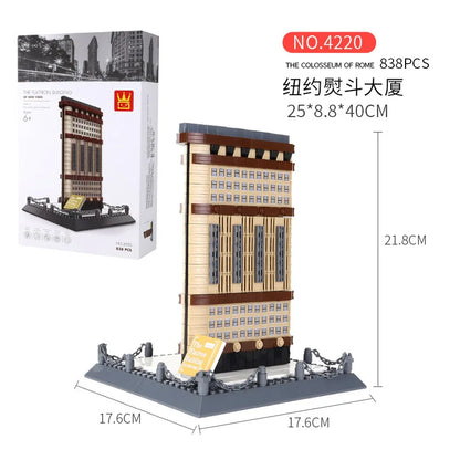 WANGE City Architecture Sydney Opera Santorini Building Blocks Chamartin Stadium Mosque Assembled Model Collection Toys For Gift
