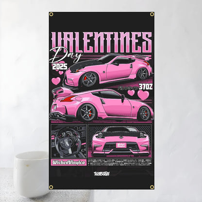 60x90cm 90x150cm Racing JDM Car Art Flag Polyester Printed Banner For Home Decoration