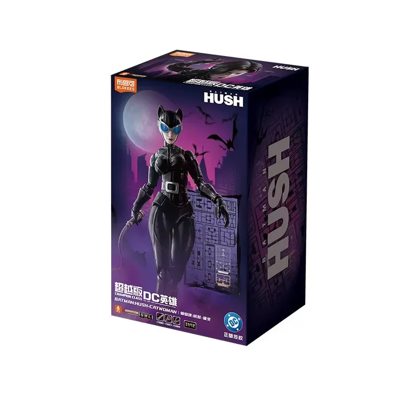 Original Blokees DC Champion Class - Hush Series Batman & Catwoman Poseable Model Kits Action Figures Ornament Collect Toys Gift