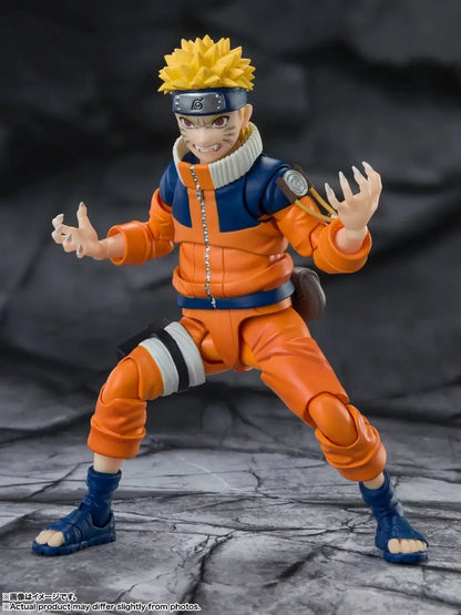 Genuine Bandai Naruto Model Kit SHF Naruto Uzumaki No.1 Most Unpredictable Ninja Anime Action Figure Collection Finished Model