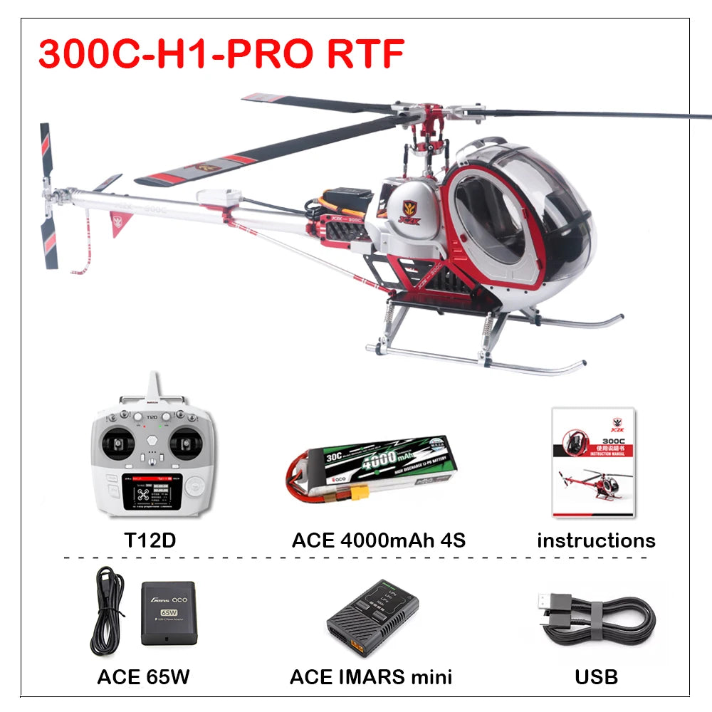 JCZK 300C PRO 470L DFC 6CH Schweizer Scale RC Helicopter RTF One-Key Return H1 Pro GPS Hover with AT9S PRO Transmitter
