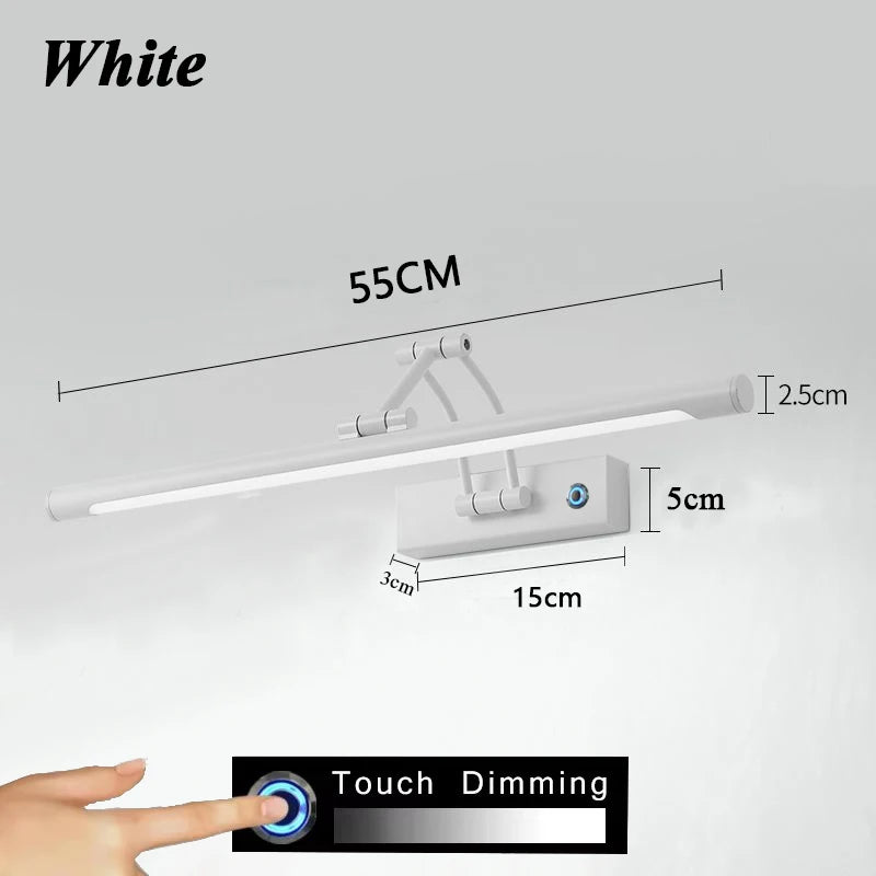 QUASHION Bathroom Mirror Wall Lamp LED Metal Foldable Cabinet Sconce Lighting Fixture Nordic Simple Modern Dressing Table Lustre
