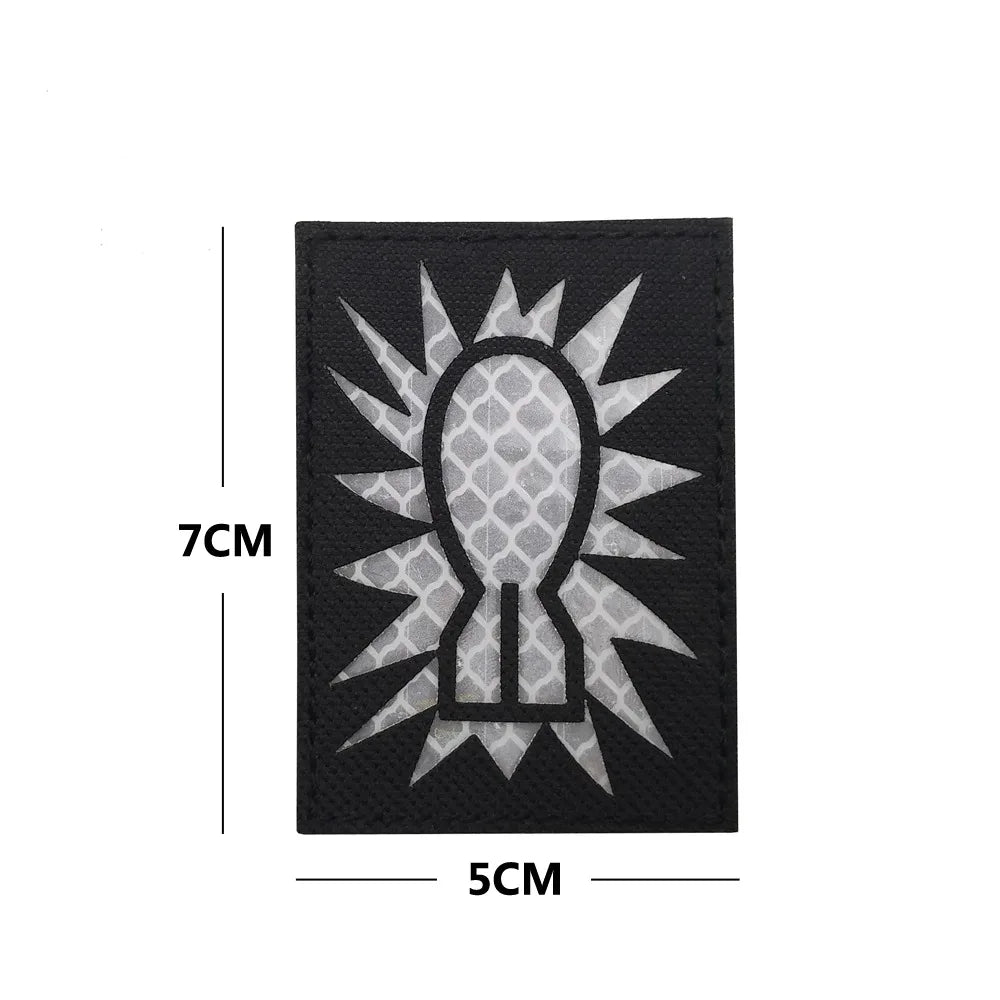 Outdoor Bag Accessories EOD English Pattern Embroidery + Reflective PVC Armband Morale Backpack Hook and Loop Patch