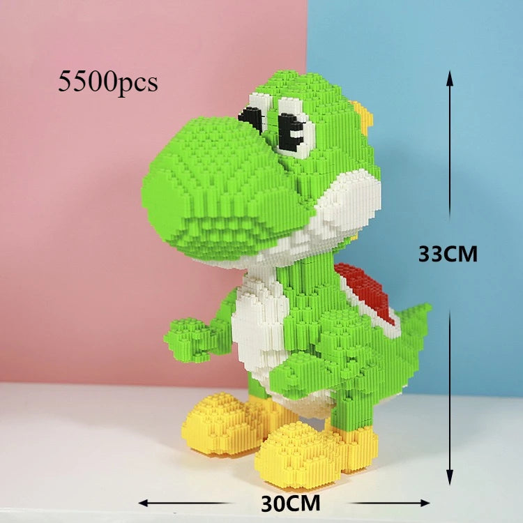 Giant Green Animal Dinosaur Game Character Building Blocks Small Particle Bricks Children's Assembled Building Blocks Toy
