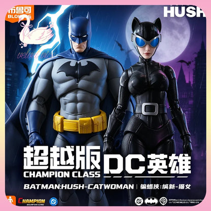 Original Blokees DC Champion Class - Hush Series Batman & Catwoman Poseable Model Kits Action Figures Ornament Collect Toys Gift