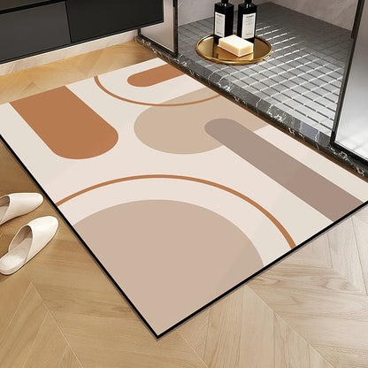 1 Elegant Style Diatomaceous Earth Material Machine Washable Rectangular Bathroom Mat, Absorbent Pad, and Entrance Door Mat