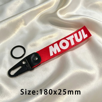Motul Keychain Forged Metal on Leather Motorcycle Key Chain for Yamaha Suzuki Honda Kawasaki Ktm