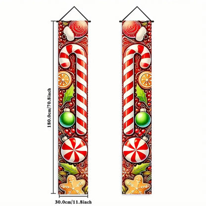Christmas New Year Decorations Couplet Santa Snowman Door Banner For Home 2025 Xmas Hanging Ornaments Navidad Gift New Year 2026