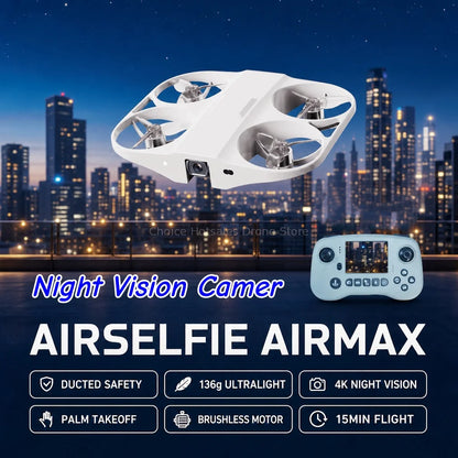 New Airmax Mini Drone Night Vision 4K HD Camera 2.8"Remote Control Thinest Follow RTH  7.4V Power Aircraft