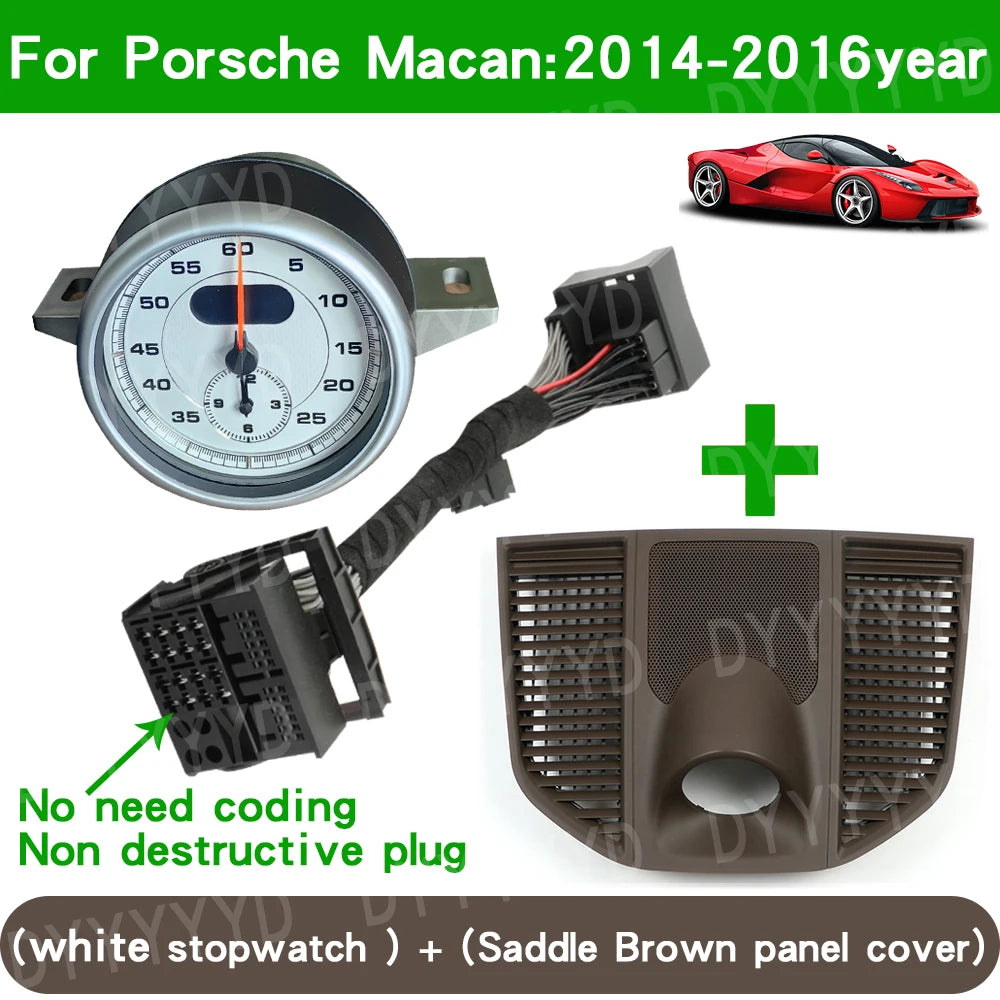 For Porsche Macan 95B 2014-2023 Stopwatch Compass Chrono Clock Watch Instrument Panel Cover Car Interior Dashboard Accessories