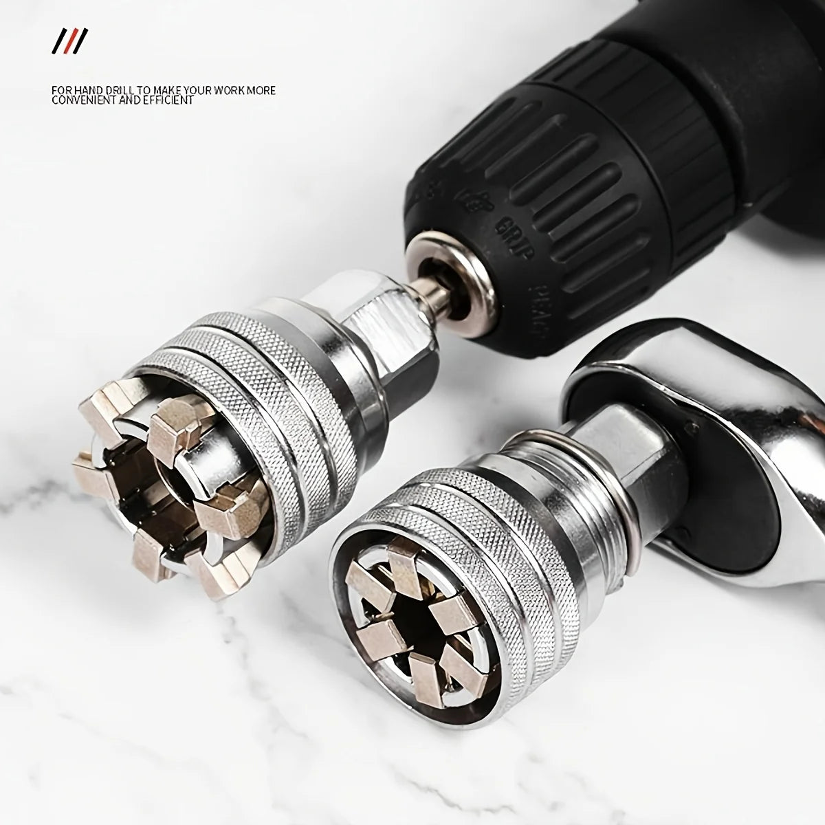 Universal Multifunctional Wrench Socket Sleeve Converter for 3/8" Drive Wrench, 10-19mm Adjustable Socket Adapter Wrench