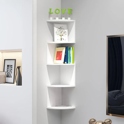 Corner Storage Rack, Moisture-Proof, No-Drill Wall-Mounted Shelf for Bedroom, Wall Corner Bookshelf, Kitchen Triangle Cabinet Storage Rack